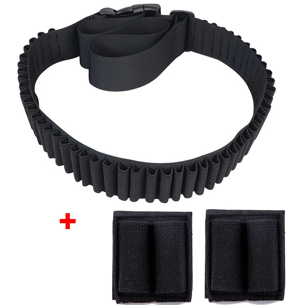 Tactical 50-Rounds Rifle Bullet Cartridge Bandolier Ammo Belt Sling with 2-Round Bullet Holder Patch for 308 Cal. 30-30 30-06