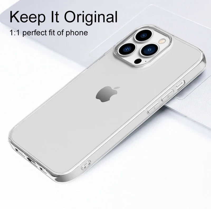 Soft Silicone Clear Phone Case For iPhone 16 15 14 13 12 11 Pro Max 16 15 14 Plus X XR XS Max 7 8 Plus High transparency cover