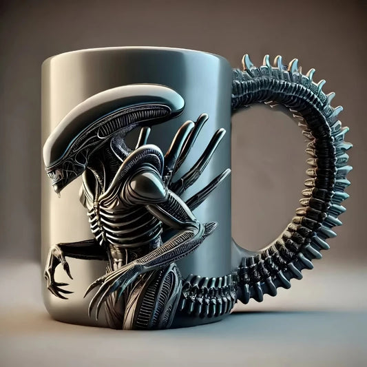 New Xenomorph Mug 3D Flat Heat Transfer Alien Coffee Cup for Home And Office Funny Mugs