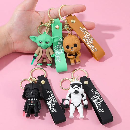 Star Wars Keychain Master Yoda Keyring for Backpack Schoolbag Decor Keyholder Trinket Kids Toys Gifts Accessories