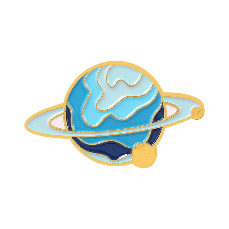 Star Sky Galaxy Collection Enamel Pins Romantic Space Planet Metal Cartoon Badge Bag Hat Lapel Women Jewelry Kid Astronaut Gifts