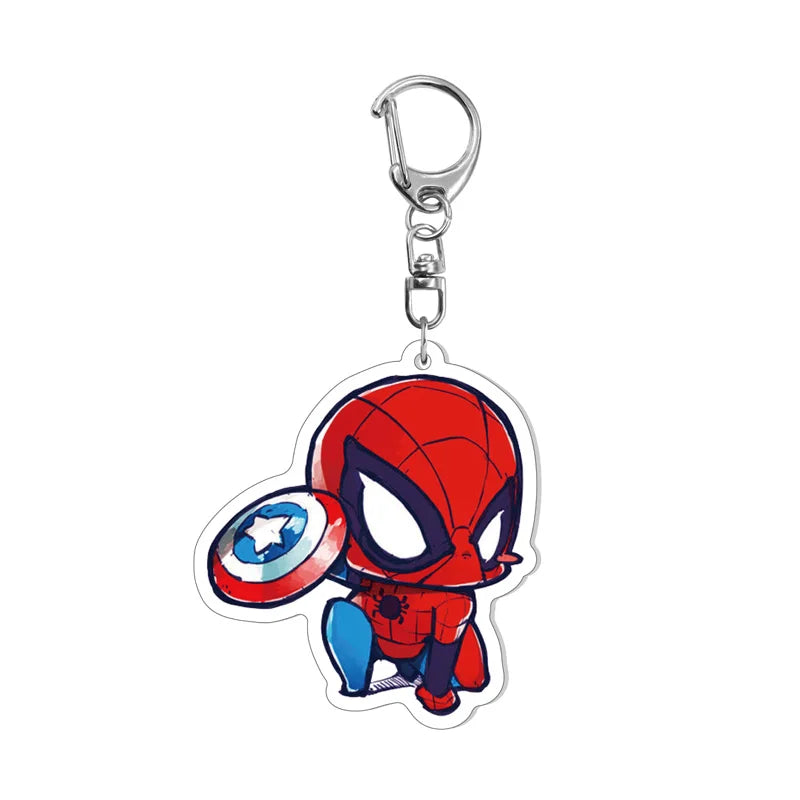 Marvel Avengers Cute Keychain Cartoon Iron Man Thor Hulk Captain America Car Keychain Kids Bag Pendant Keyring Friends Gift