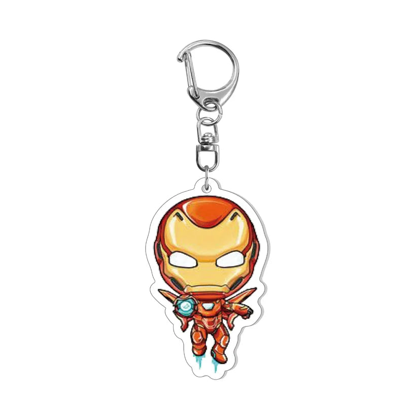 Marvel Avengers Cute Keychain Cartoon Iron Man Thor Hulk Captain America Car Keychain Kids Bag Pendant Keyring Friends Gift