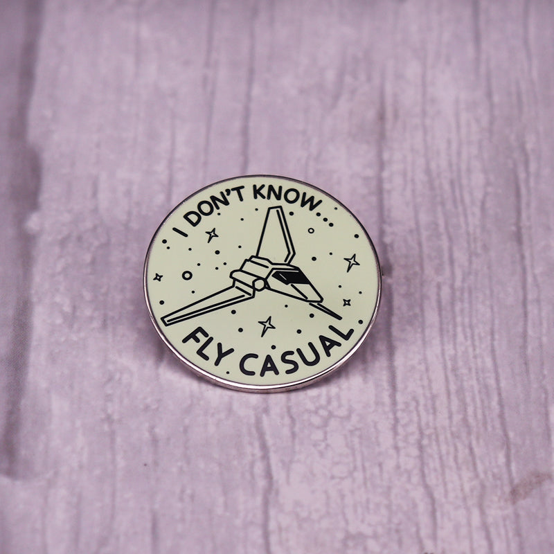 Star-Wars Brooch I Don't Know Fly Casual Enamel Pin Han Solo Quote Badge Movie Insired Jewelry Accessories