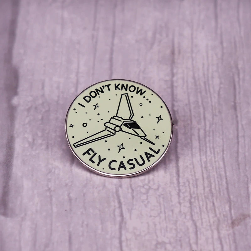 Star-Wars Brooch I Don't Know Fly Casual Enamel Pin Han Solo Quote Badge Movie Insired Jewelry Accessories