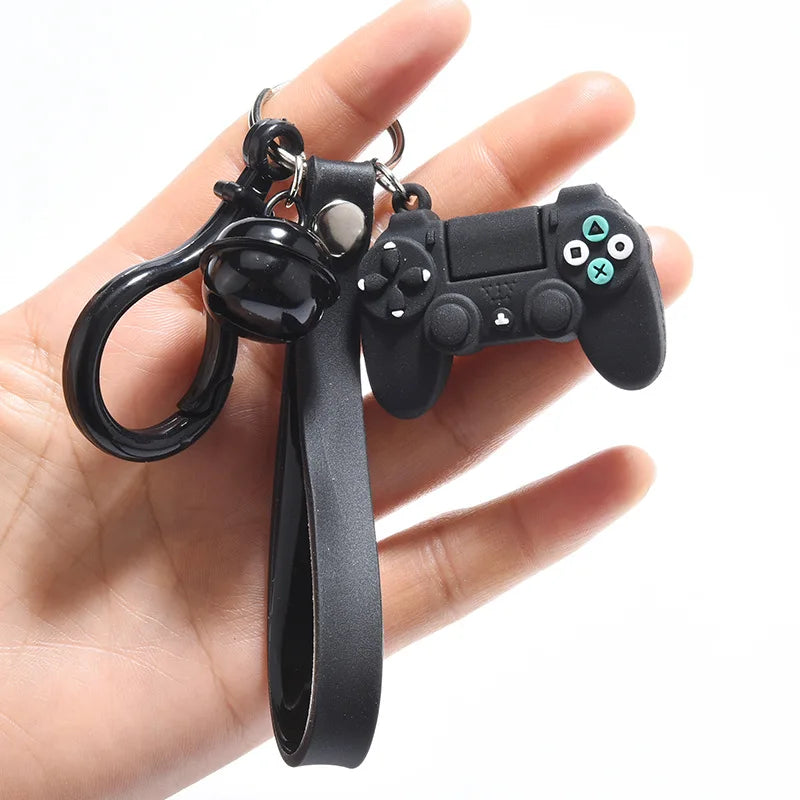1PCS PVC Game Machine Keychain & Keyring Cute Gamepad Joystick Key Chain PS4 Game Console Jewelry Bag Car Hanging Accessories