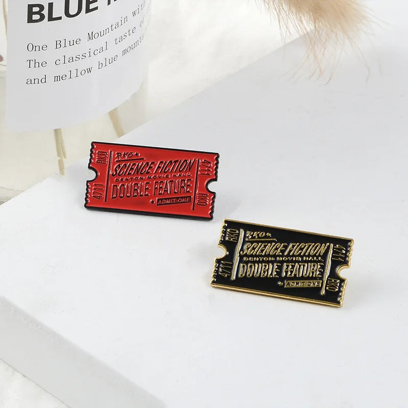 Rocky Horror Pin Movie Ticket Enamel Pin Rocky Horror Show Brooch Lapel Pins Badge Film Movie Jewelry Gift for Friend Wholesale