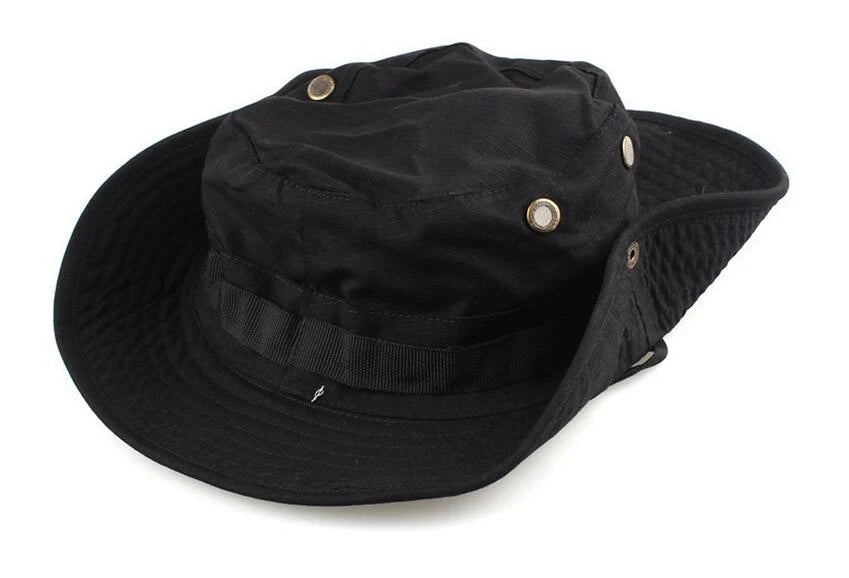 Tactical Boonie Hat Camouflage Fishing Cap Outdoor Sport Sun Bucket Cap Outdoor Training Travel Hunting Hiking Cap