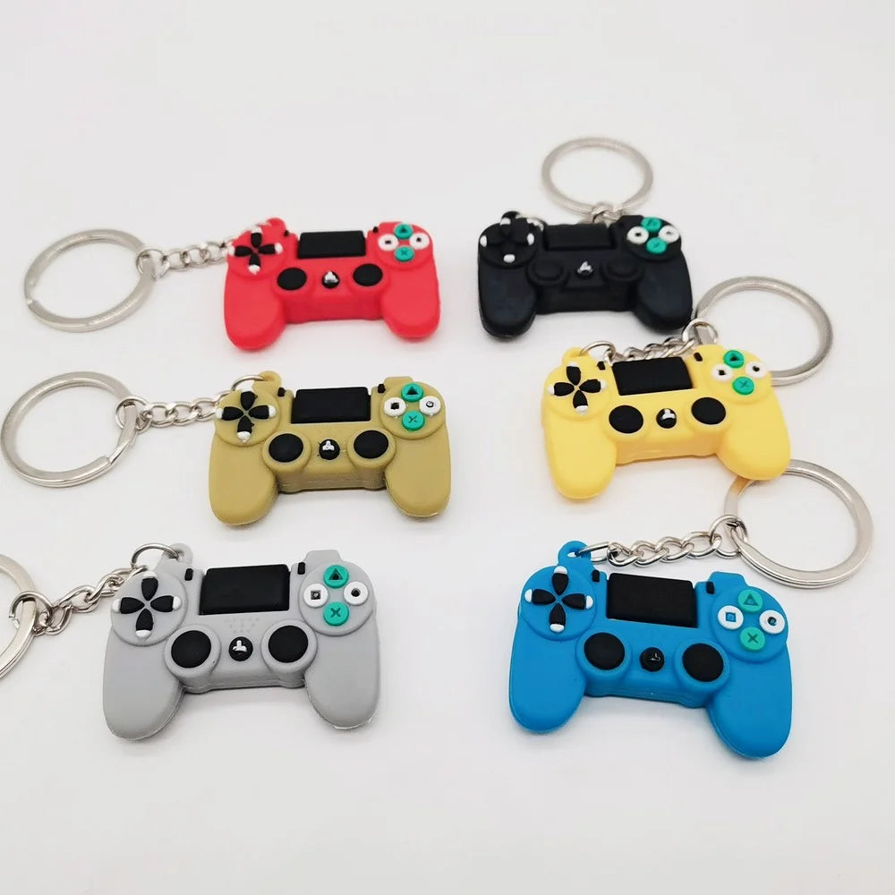 1PCS PVC Game Machine Keychain & Keyring Cute Gamepad Joystick Key Chain PS4 Game Console Jewelry Bag Car Hanging Accessories