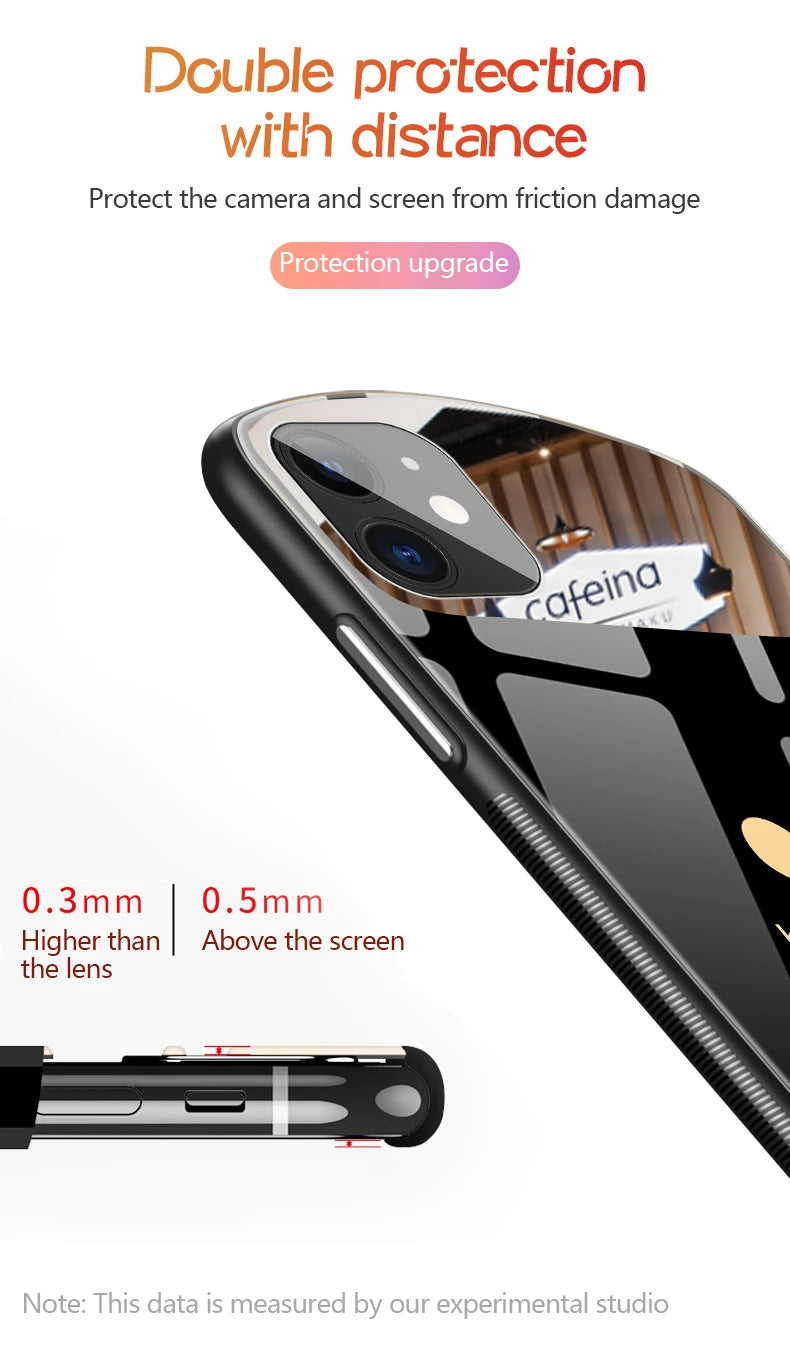 Luxury Cute Oval Heart-shaped Tempered Glass Phone Case For iPhone 16 E 15 14 13 12 11 Pro Max XS XR Plus Mirror Silicone Cover