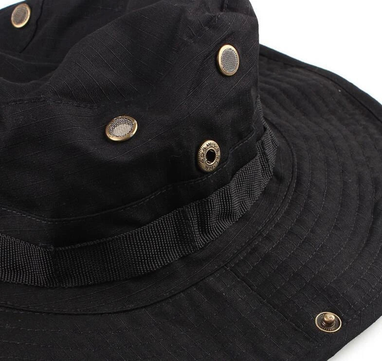 Tactical Boonie Hat Camouflage Fishing Cap Outdoor Sport Sun Bucket Cap Outdoor Training Travel Hunting Hiking Cap
