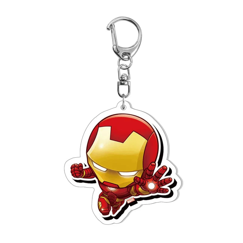 Marvel Avengers Cute Keychain Cartoon Iron Man Thor Hulk Captain America Car Keychain Kids Bag Pendant Keyring Friends Gift