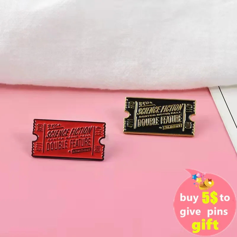 Rocky Horror Pin Movie Ticket Enamel Pin Rocky Horror Show Brooch Lapel Pins Badge Film Movie Jewelry Gift for Friend Wholesale
