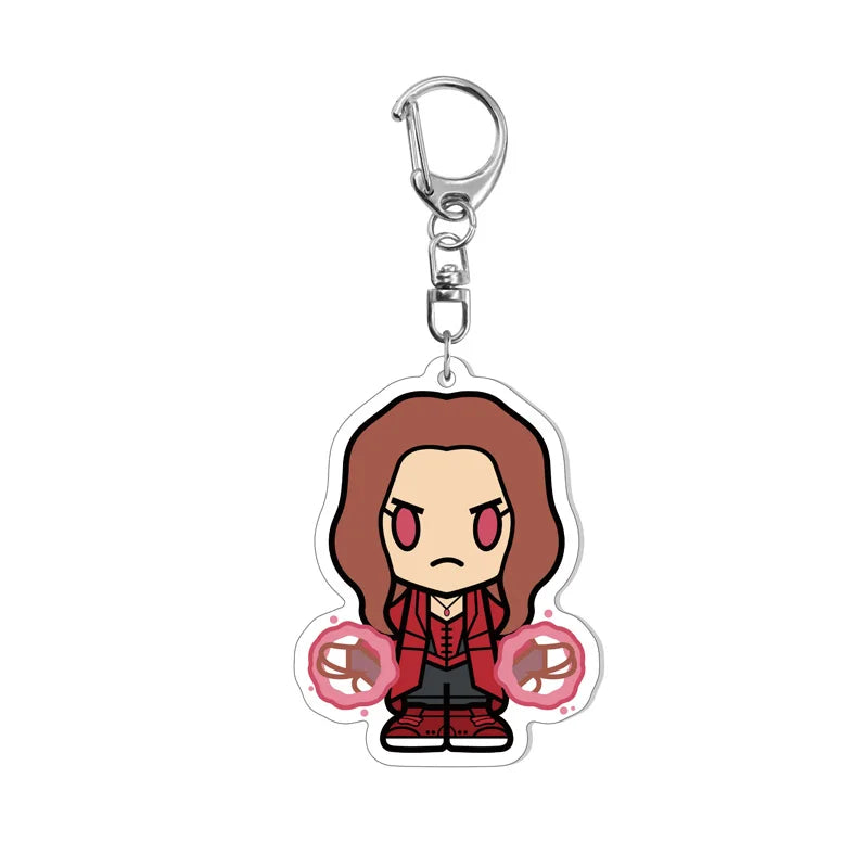 Marvel Avengers Cute Keychain Cartoon Iron Man Thor Hulk Captain America Car Keychain Kids Bag Pendant Keyring Friends Gift