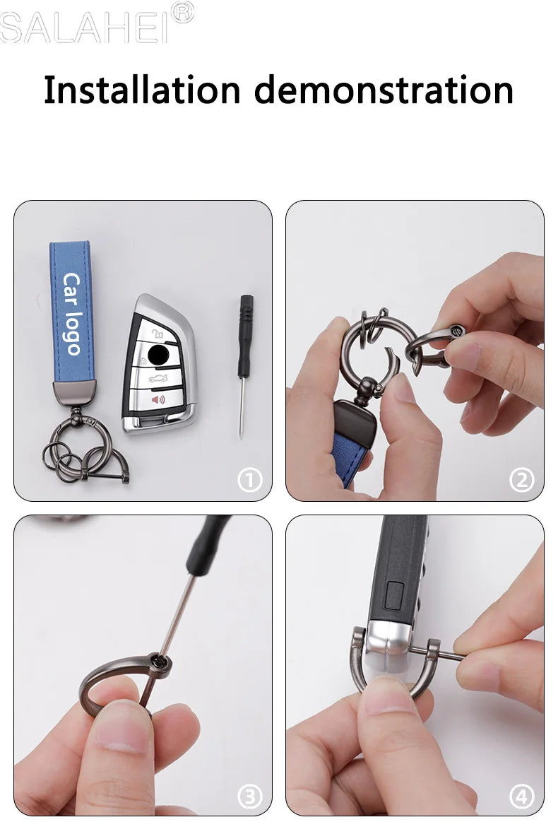 Luxury Women Men Key Chain Leather Car Keychain For BYD Han Tang Ev Song Plus Pro Dolphin Atto 3 Yuan BYD Keychain Accessories