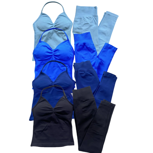 Fitness Girl Yoga Ladies 2-piece Set Long Neck Halter Tank Top Hip Lift Fitness Pants Comfortable Breathable Set Sportswear