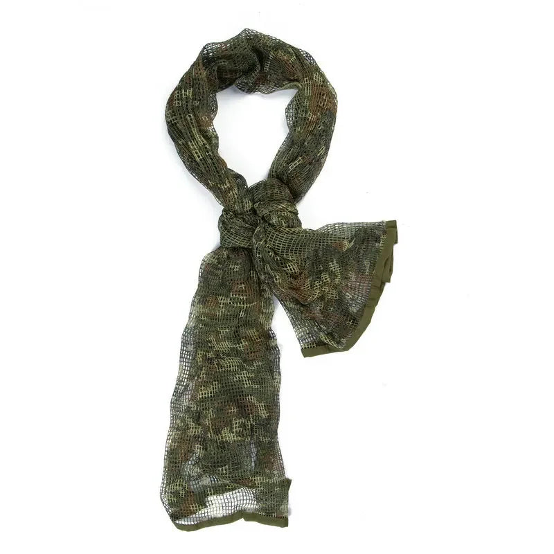 Tactical Mesh Breathbale Scarf Sniper Face Veil Camo Airsoft Hunting Cycling Hiking Neckerchief Mask Camouflage Outdoor Scarf