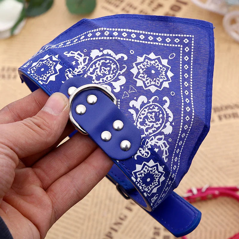 PU Cat Dog Collar with Scarf for Small Medium Dogs Chihuahua Corgi Puppy Adjustable Collars Pet Supplies accesorios para perros