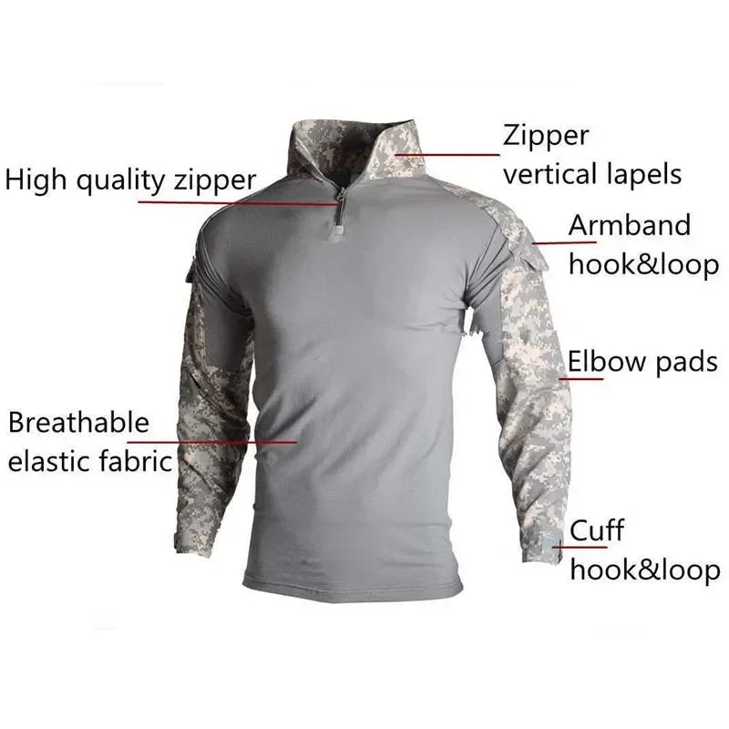 Tactical T-Shirts Airsoft Tactic Army Combat Shirts Paintball Hunting Clothes Breathable