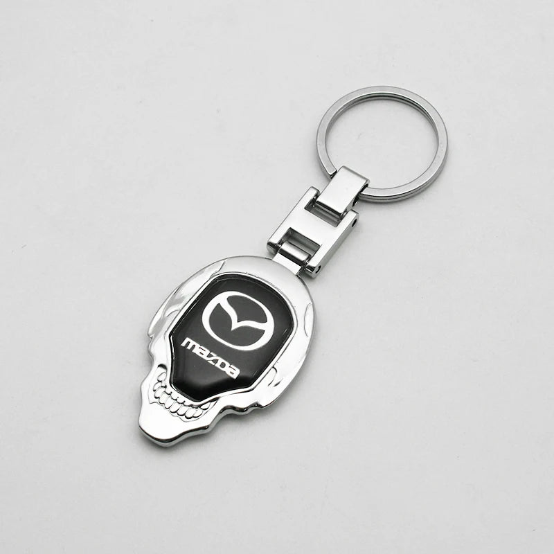 Key Chain 3D Metal+Leather Car Emblem Keyring For Mazda 3 2 6 Atenza Axela Demio CX3 CX4 CX5 CX6 MP MS RX8 CX30 MX3 MX5 BK