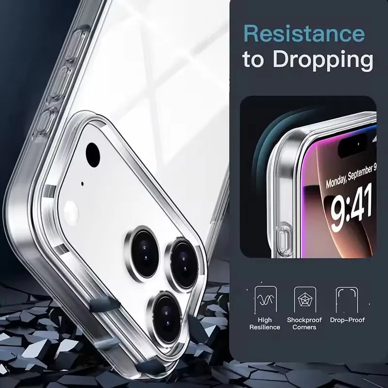 Clear Phone Case For iPhone 17 15 14 11 12 13 16 Pro Max Soft TPU Ultra-thin Back Cover Case For iPhone Air XR X XS 16 15 Plus