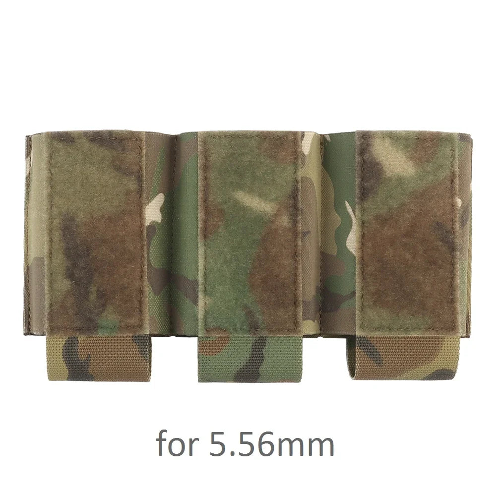 Tactical triple magazine pouch, shooting vest insertable magazine bag, 5.56 7.62 M4 M16 AK rifle mag pouch and magazine holder