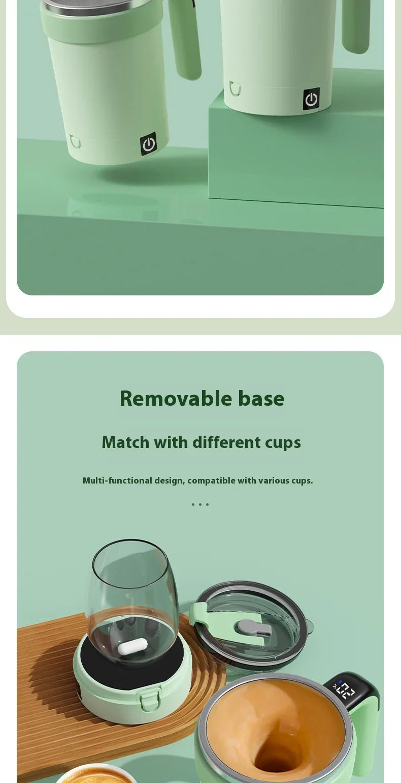 New smart temperature-measuring magnetic automatic stirring cup, electric portable coffee cup, milkshake cup, sports and fitness