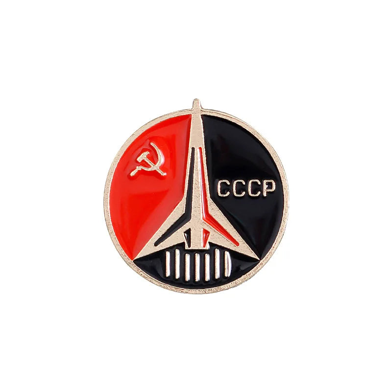 Socialist Pointed Star Symbol Enamel Pins Red Star Sickle Hammer Cold War Brooches Gift Icon Badge Lapel Metal Pin For Coat Cap