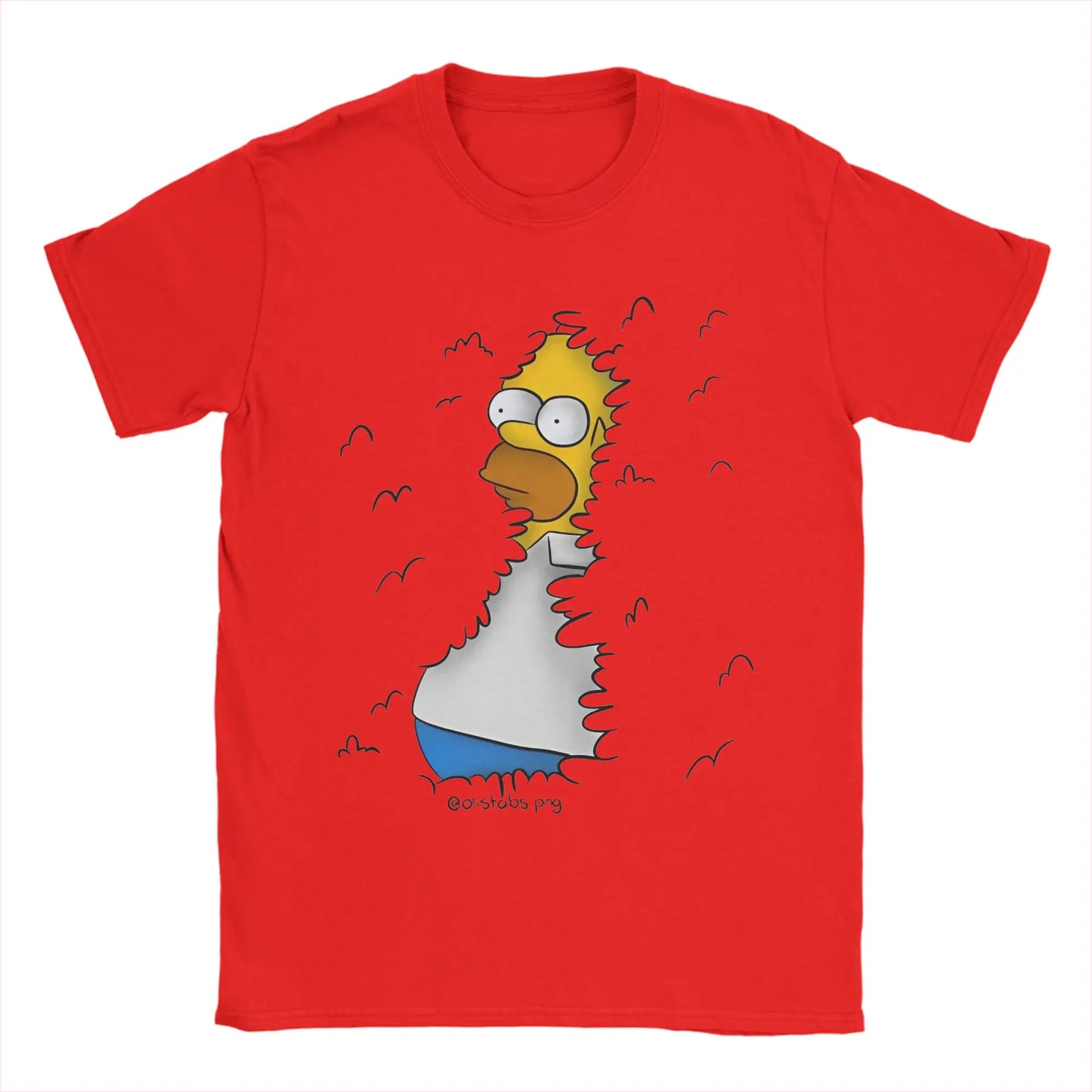 Men's T-Shirt Homer in the Bushes Simpsons Vintage Cotton Tee Shirt Short Sleeve  T Shirts O Neck Clothes New Arrival