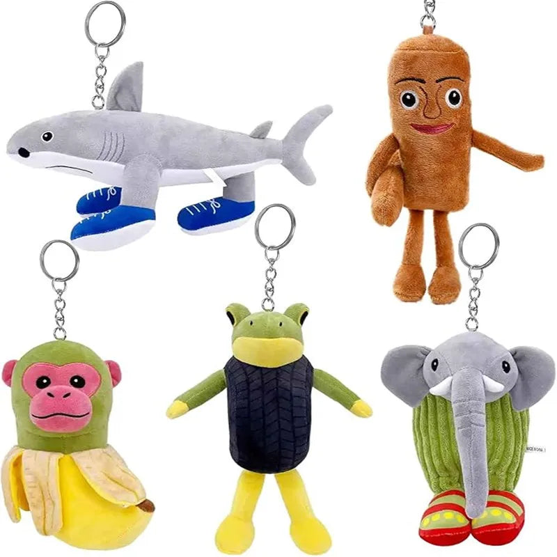 Tungtung Sahur Brainrot Figurine Keychains Shark Tralalero Tralala Plush Keychain Ballerina Cappuccino Brr Patapim Keyrings Deco