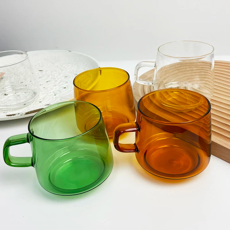 YOMDID Colorful Coffee Mug High Borosilicate Glass Coffee Cup Tea Juice Milk Water Mug Durable caneca tazas Heat Resistant