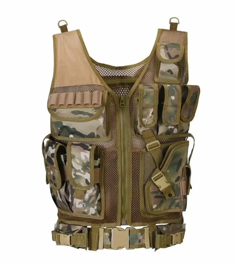 Multifunctional Military Tactical Vest Anti Puncture Clothing Mesh Breathable Summer CS Tops Outdoor Protective Clothing