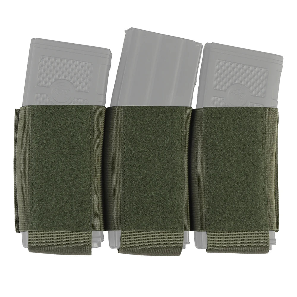 Tactical triple magazine pouch, shooting vest insertable magazine bag, 5.56 7.62 M4 M16 AK rifle mag pouch and magazine holder