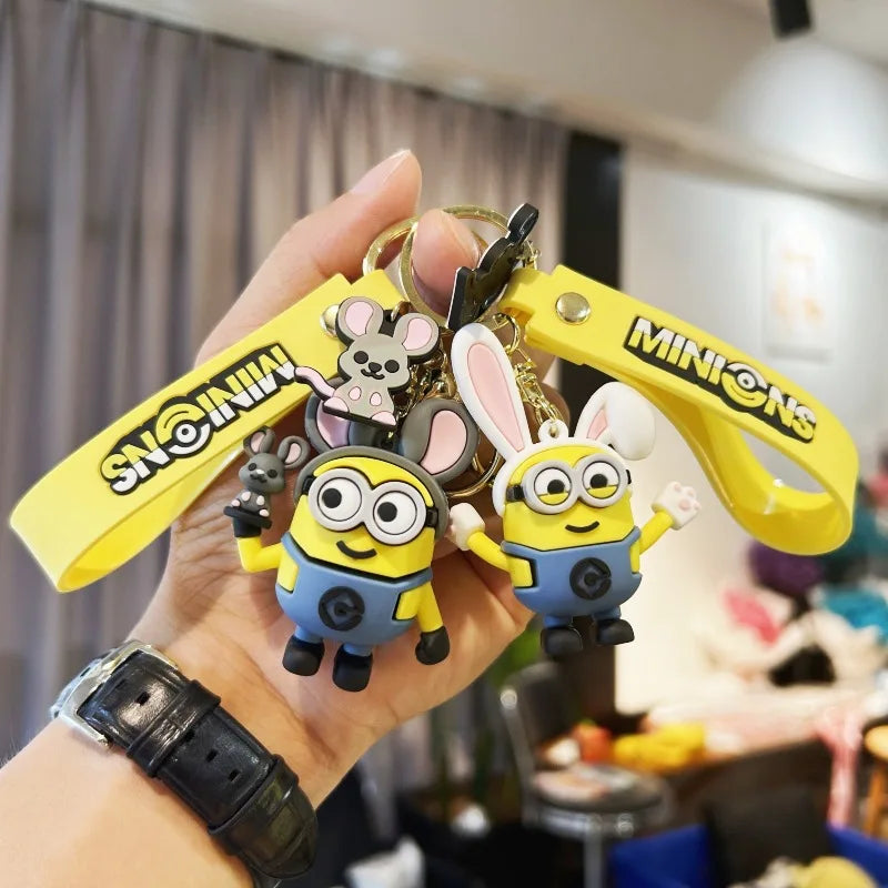 MINISO Minion Keychain Chinese Zodiac Series Cute Cartoon Children's Toy Keyring School Pack Car Key Accessories Gift