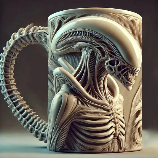 New Xenomorph Mug 3D Flat Heat Transfer Alien Coffee Cup for Home And Office Funny Mugs