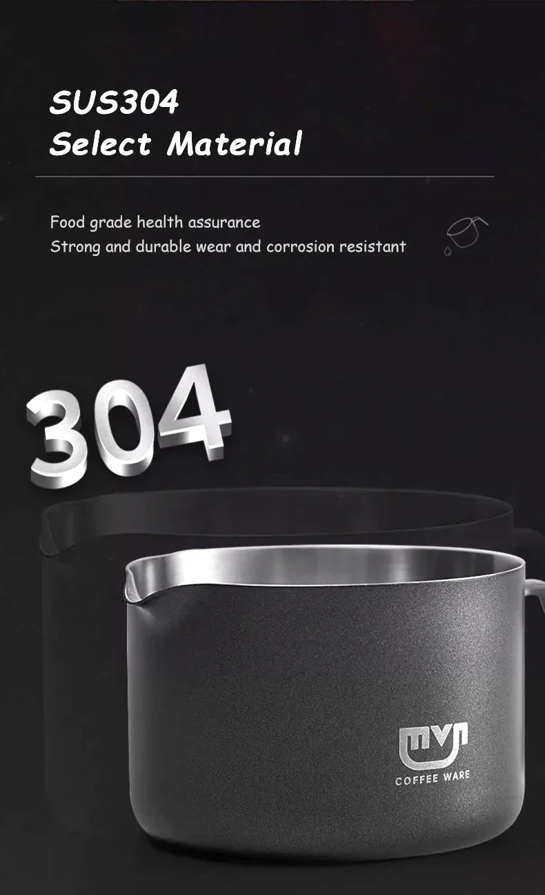 MUVNA Espresso Mug - Star Rain, 100ml Stainless Steel Coffee cup with Scale, Coffee Mugs with Handle, Colourful, Black & White