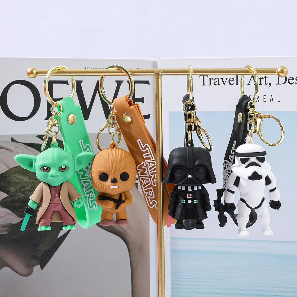 Star Wars Keychain Master Yoda Keyring for Backpack Schoolbag Decor Keyholder Trinket Kids Toys Gifts Accessories