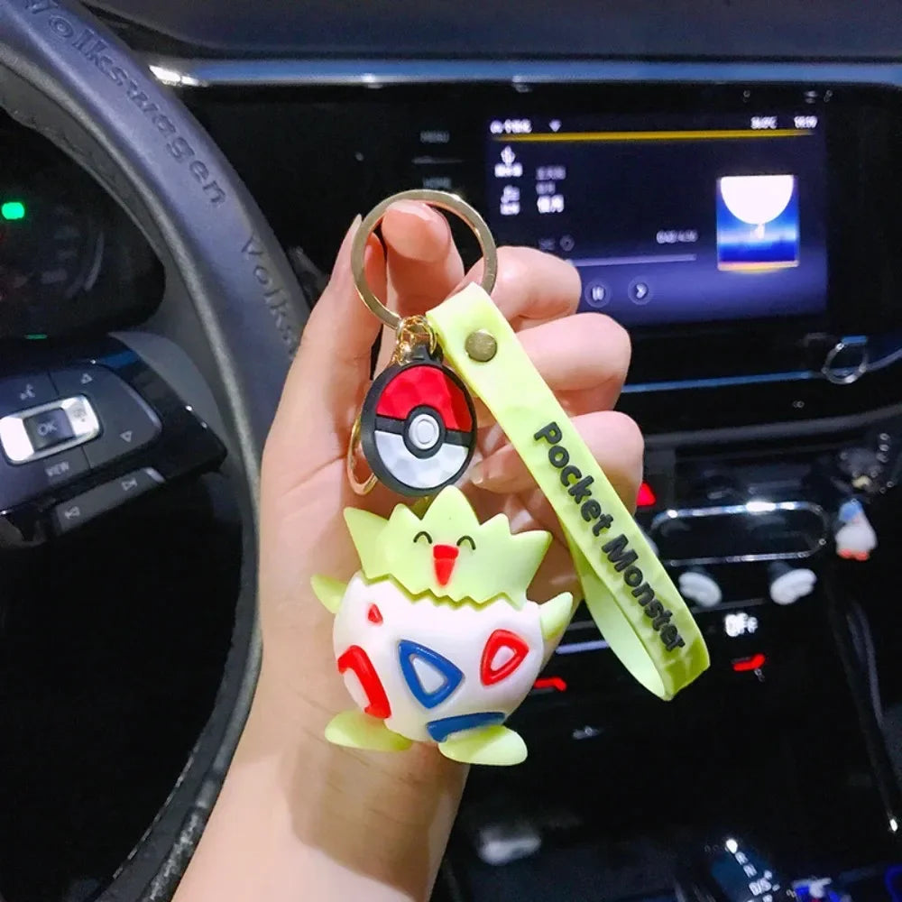 New Pokemon Pikachu Keychain Anime* Cartoon Key Chain Charmander Psyduck* Fashion Keyring Pendant Accessories Toys Kids Gifts*