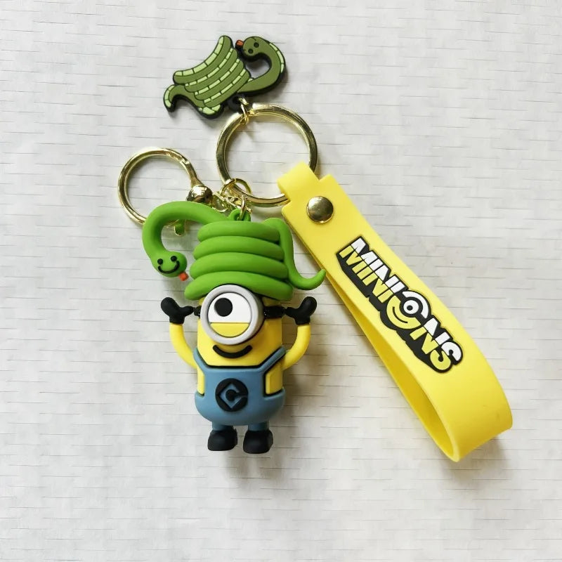 MINISO Minion Keychain Chinese Zodiac Series Cute Cartoon Children's Toy Keyring School Pack Car Key Accessories Gift