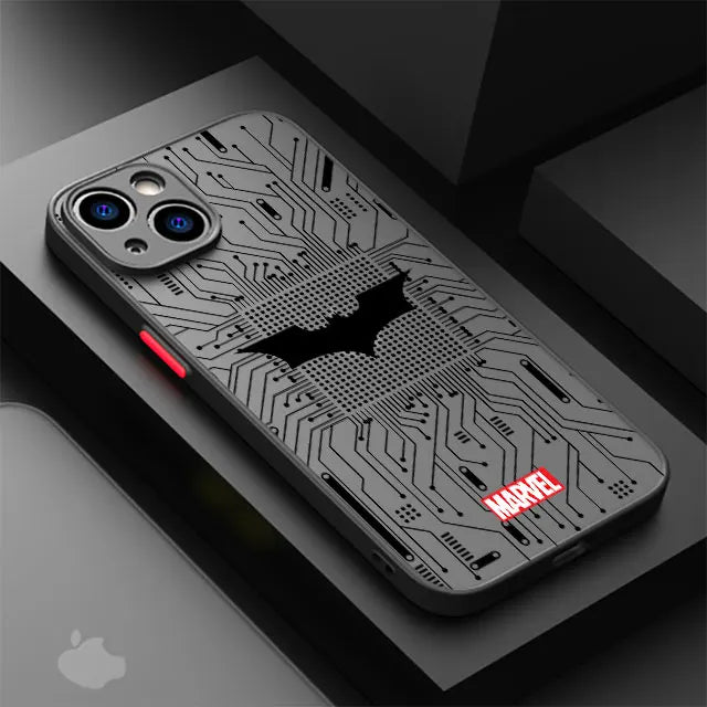 Marvel Hero Logo Phone Case for iPhone 16 11 Pro 13 Mini 7 8 Plus XS Max SE XR 14 Pro 15ProMax 12 Luxury Matte Cover