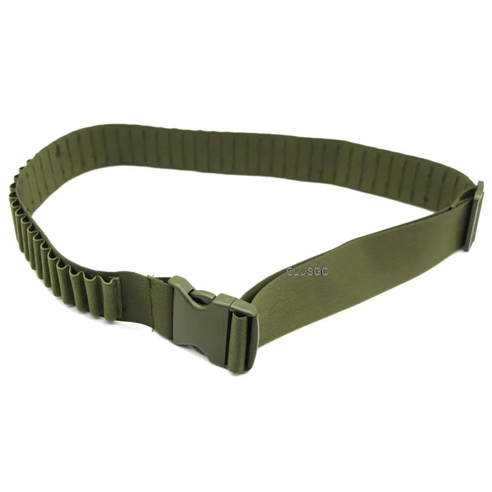 Tactical 50-Rounds Rifle Bullet Cartridge Bandolier Ammo Belt Sling with 2-Round Bullet Holder Patch for 308 Cal. 30-30 30-06