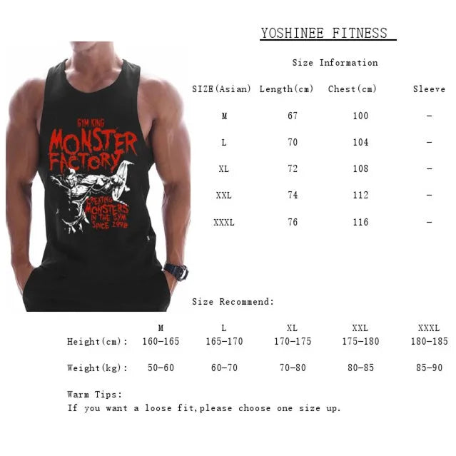 Fitness Clothing  Men Muscle Shirt  Cotton Men Tank Top Workout Bodybuilding Men Sportwear Tank Top Sleeveless Vest