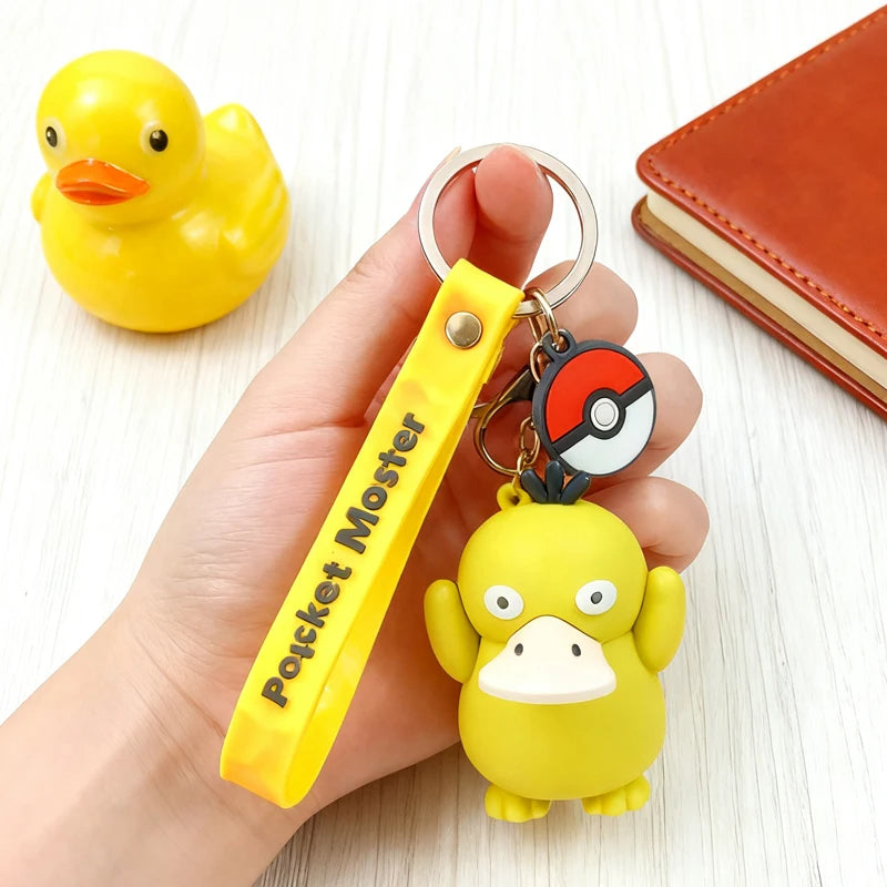 New Pokemon Pikachu Keychain Anime* Cartoon Key Chain Charmander Psyduck* Fashion Keyring Pendant Accessories Toys Kids Gifts*