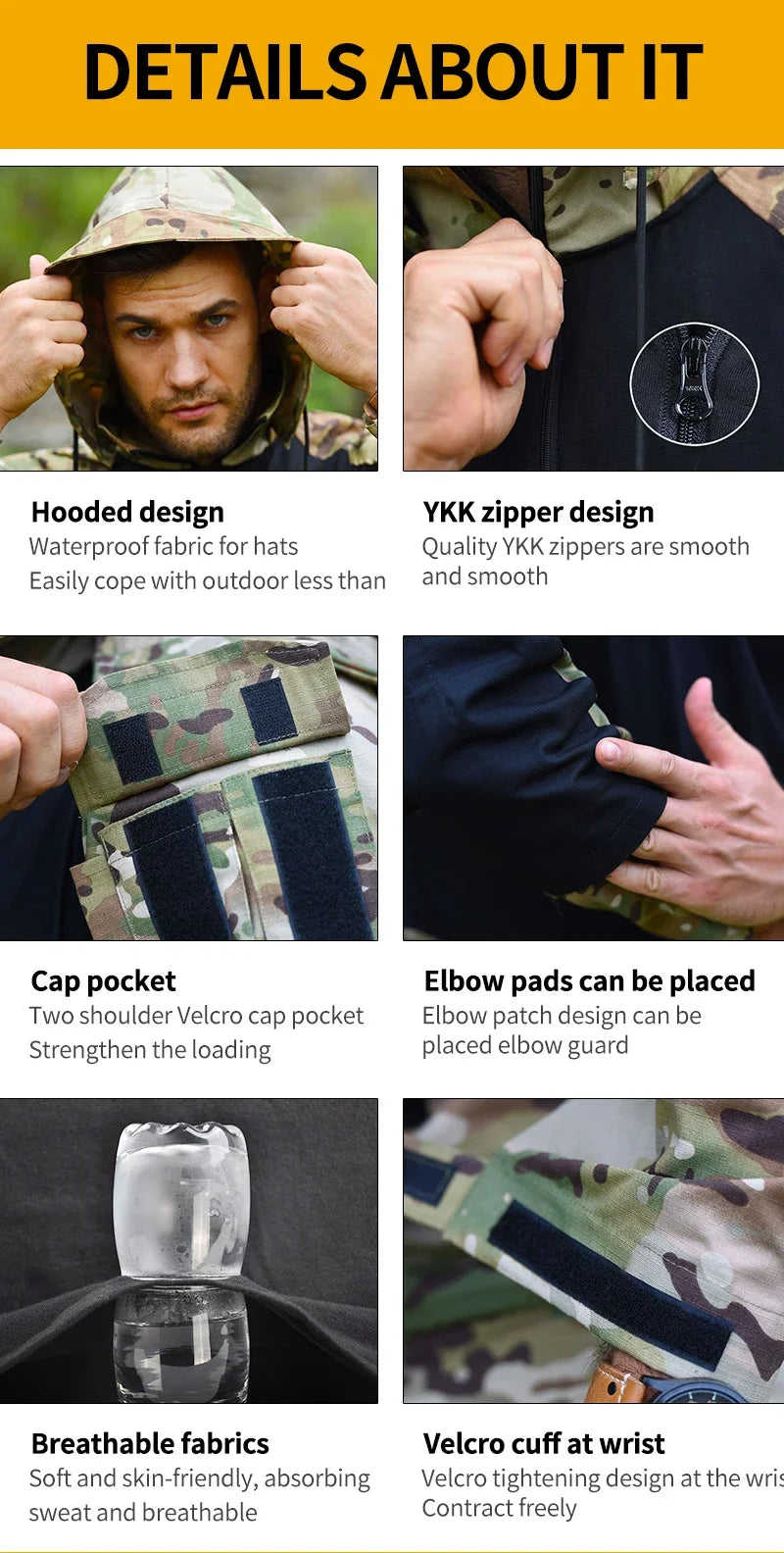 Tactical Shirts Hooded Hunting Uniform Clothing Tatico Tops Airsoft Multicam Camo Fishing Clothes Mens