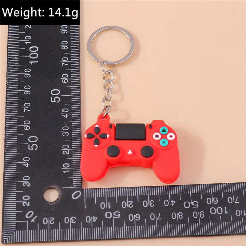 1pc PVC Individual Game Machine Keychain Mini Cartoon Game Console Gamepad Keychains for Boy Bag Pendant Car Key Birthday Gifts