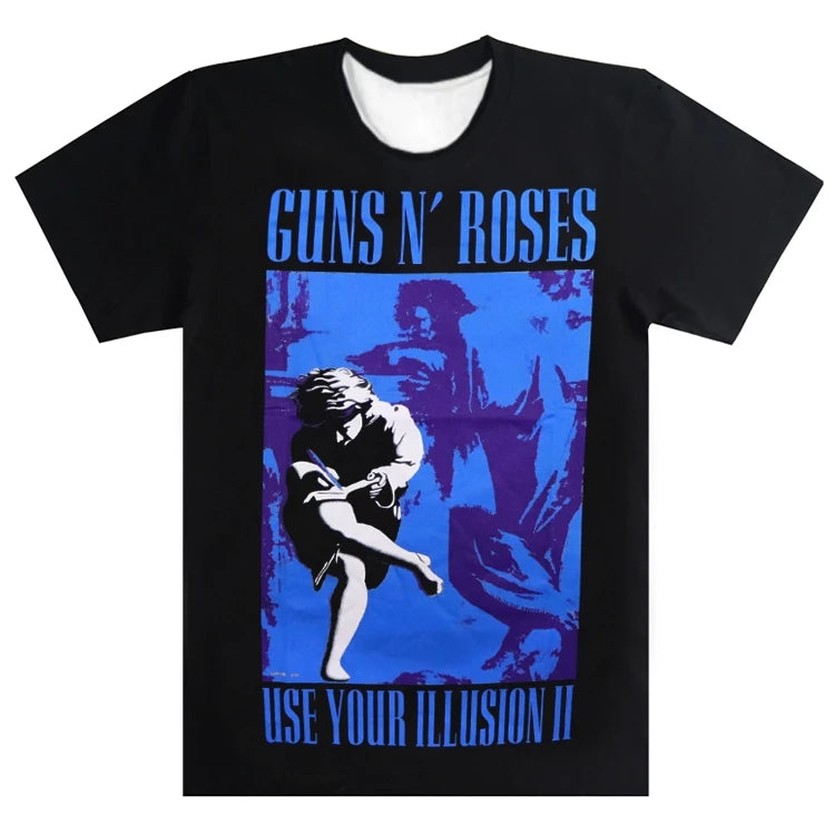 New 3D Printed Zeppelin Band Short Sleeve Shirt Sports Fashion T-shirt Men's and Women's Short Sleeve Trendy T-shirt