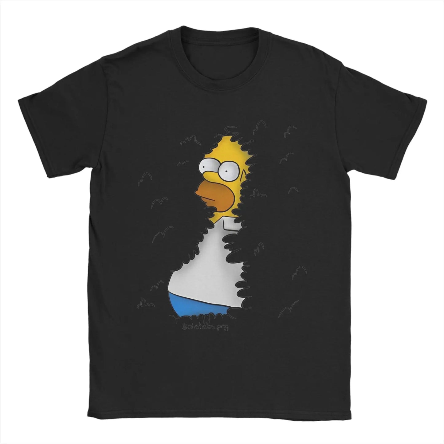Men's T-Shirt Homer in the Bushes Simpsons Vintage Cotton Tee Shirt Short Sleeve  T Shirts O Neck Clothes New Arrival