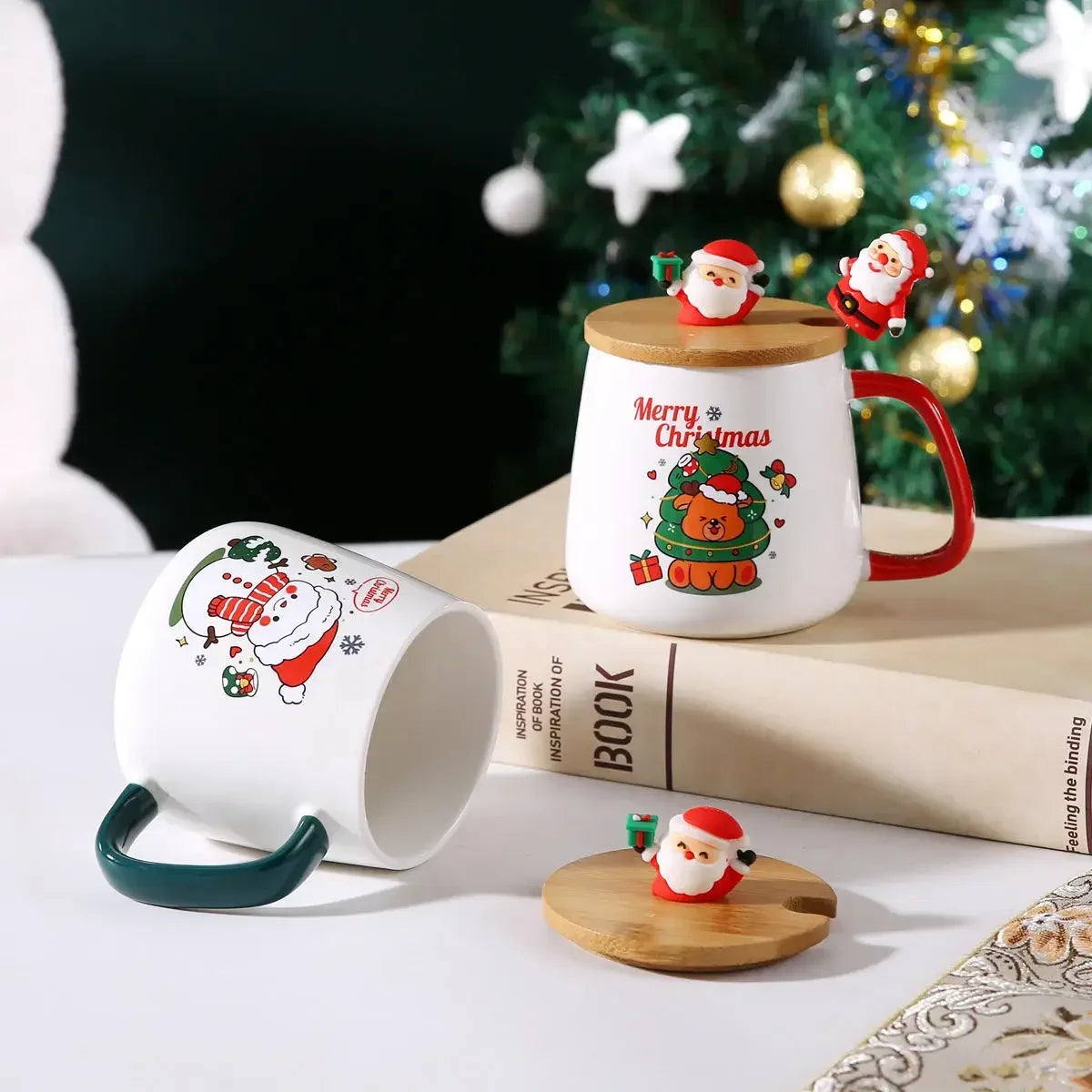 Mug Gift Box Ceramic Mug  Christmas Gift Ceramic Mug with Lid with Spoon Set Cup Cup Coffee Cup Christmas