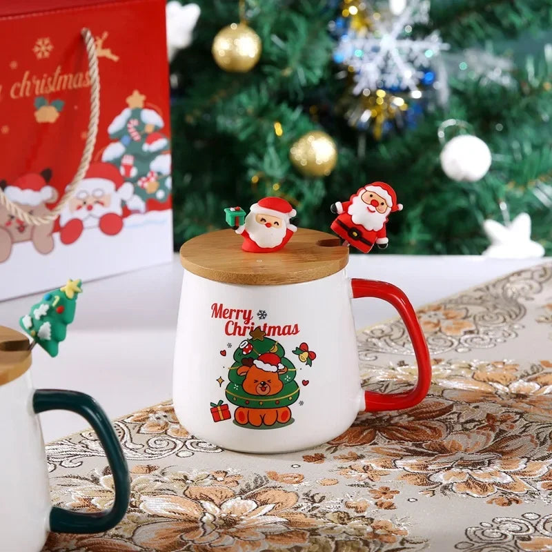 Mug Gift Box Ceramic Mug  Christmas Gift Ceramic Mug with Lid with Spoon Set Cup Cup Coffee Cup Christmas