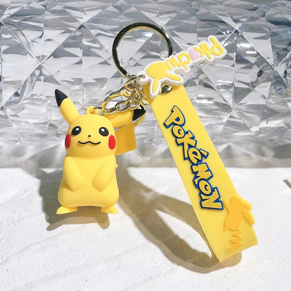 New Pokemon Pikachu Keychain Anime* Cartoon Key Chain Charmander Psyduck* Fashion Keyring Pendant Accessories Toys Kids Gifts*